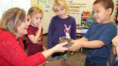 Teacher with small group children